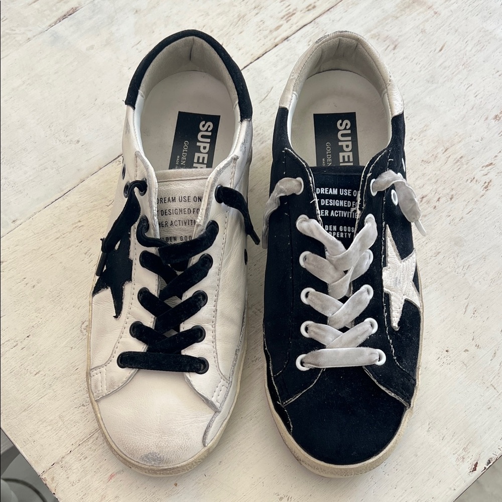 Black and White Star Sneakers
